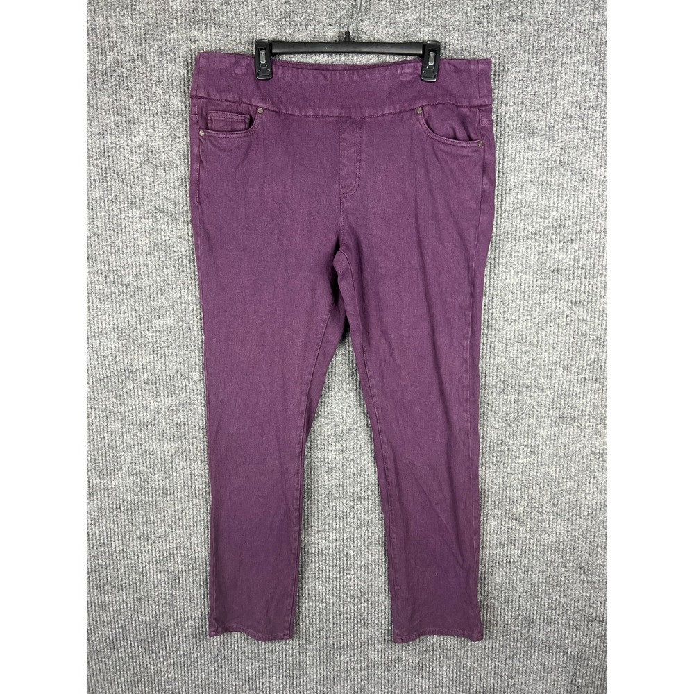 Coldwater Creek Purple Pull On Jeggings Stretch Jeans Women Size 16 Plum Legging